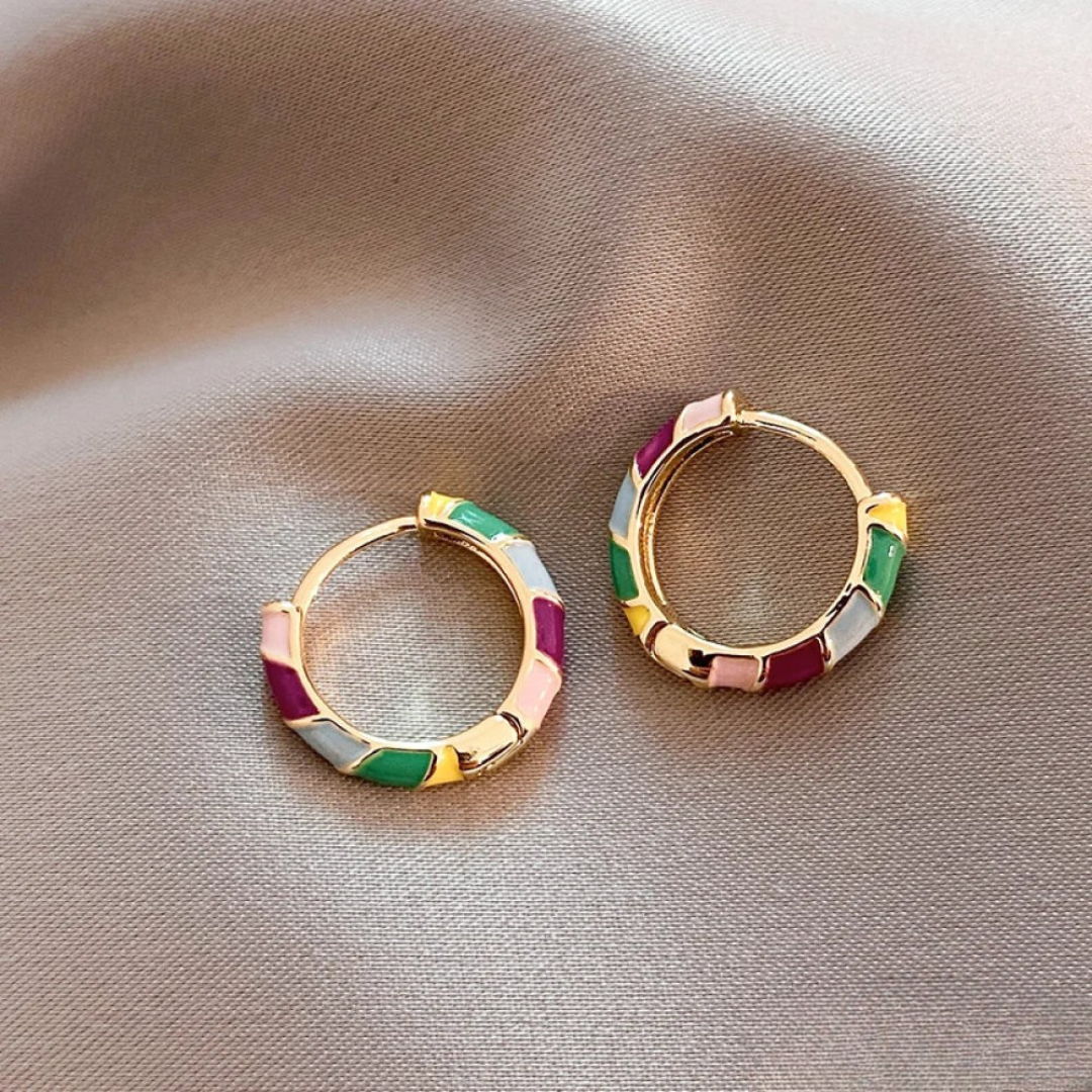 Aurelia™ | Enamelled Gold Earrings for Women