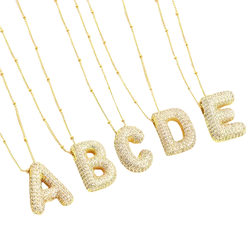 BubbleNote™ | Gold Initial Necklace Set