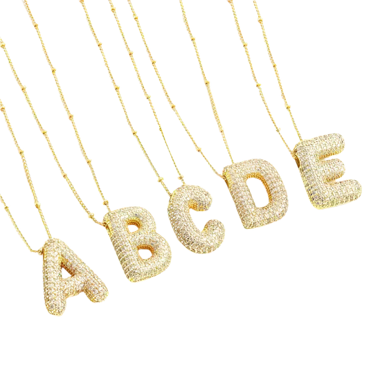 BubbleNote™ | Gold Initial Necklace Set