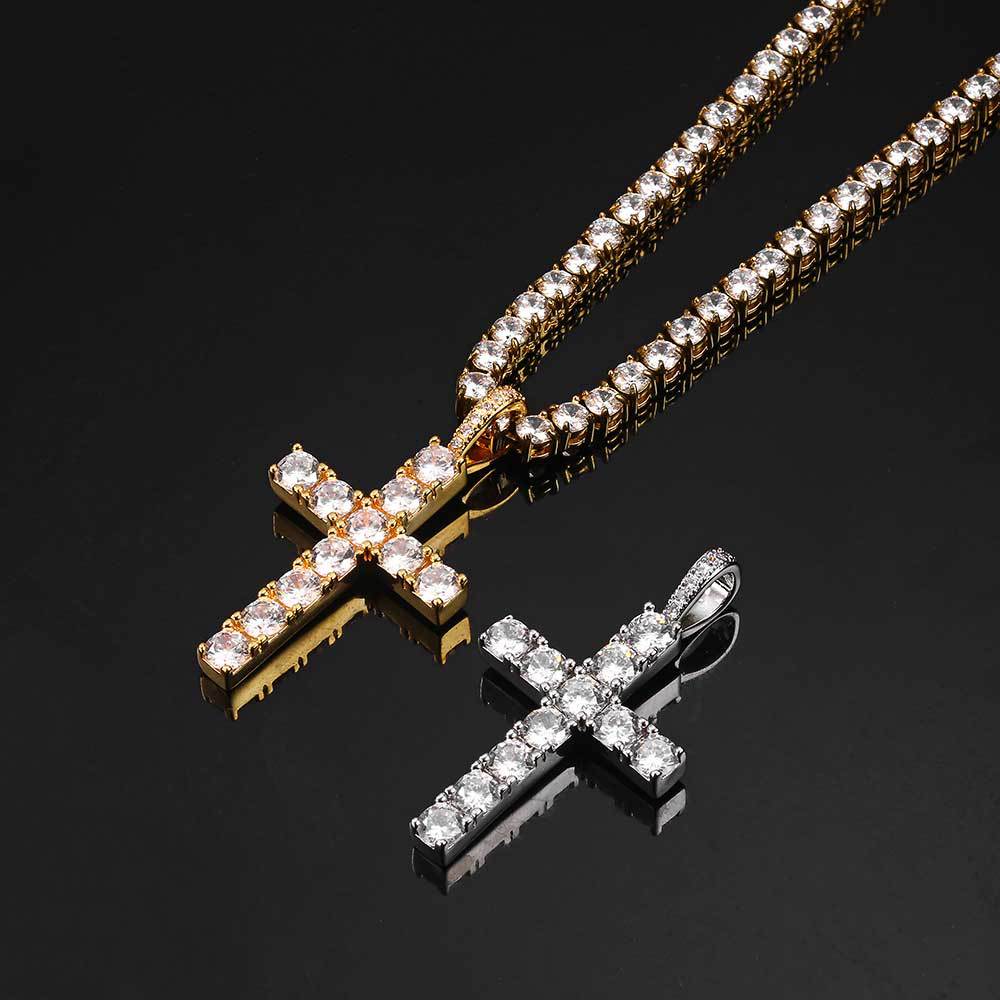 Faith™ | Golden Moissanite Cross Necklace