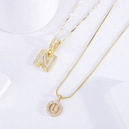 Initiale™ | Golden Moissanite Letter Necklace Set