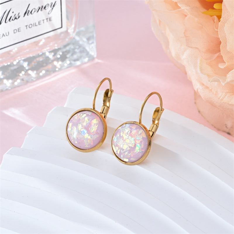 Giselle™ | Vintage Gold & White Opal Earrings