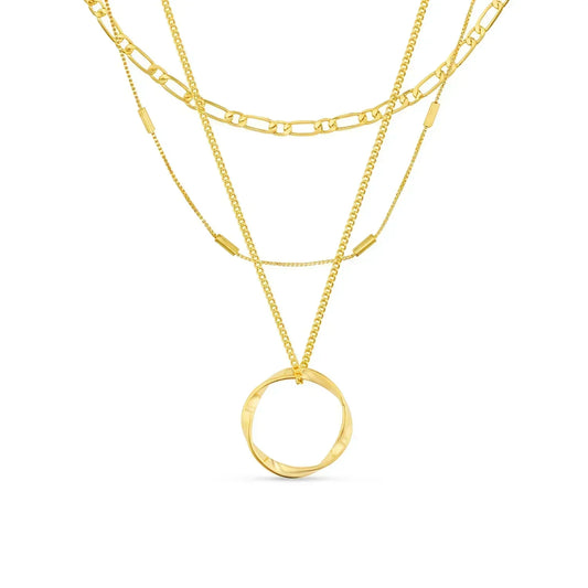 Circa™ | Three-Strand Necklace with Open Circle in Gold