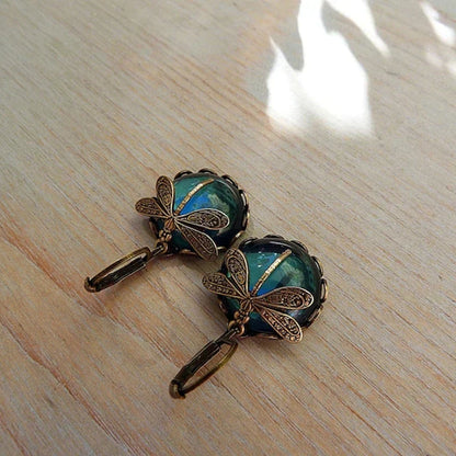 Elowen™ | Antique Crystal Dragonfly Earrings
