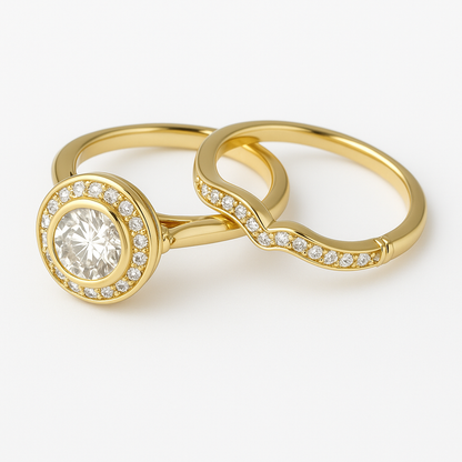 Bjorn™ | Vintage Gold and Zircon Ring Set