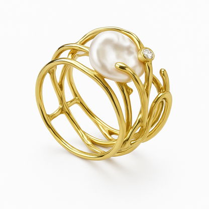 Lunara™ | Delicate Vintage Gold Ring for Women with Pearls