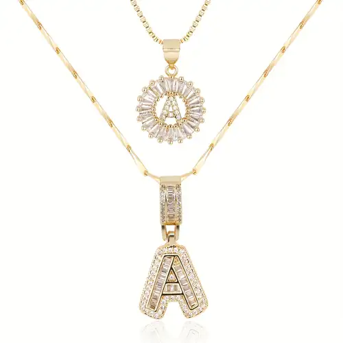 Initiale™ | Golden Moissanite Letter Necklace Set
