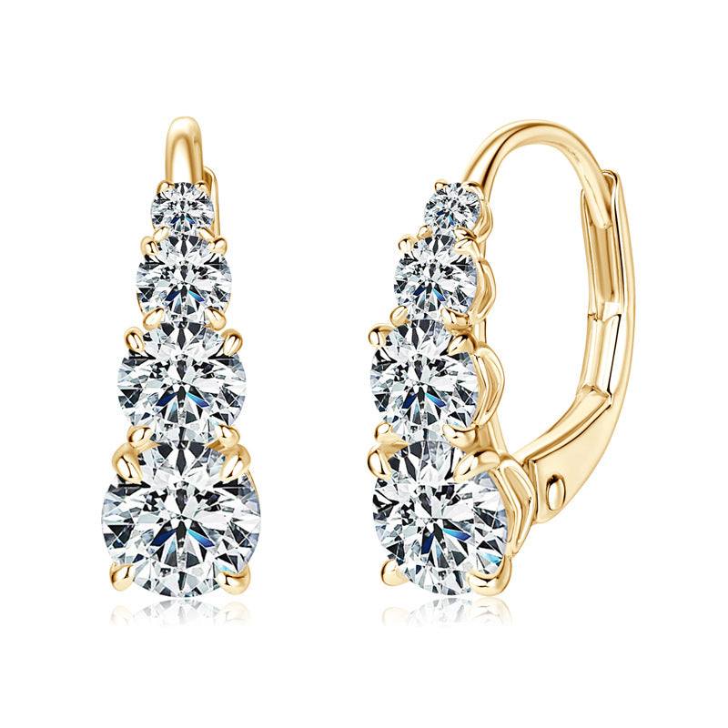 Carol™ | Gold Four-Stone Earrings