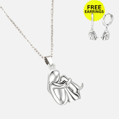 Wynter™ | Hug Pendant with Matching Earrings