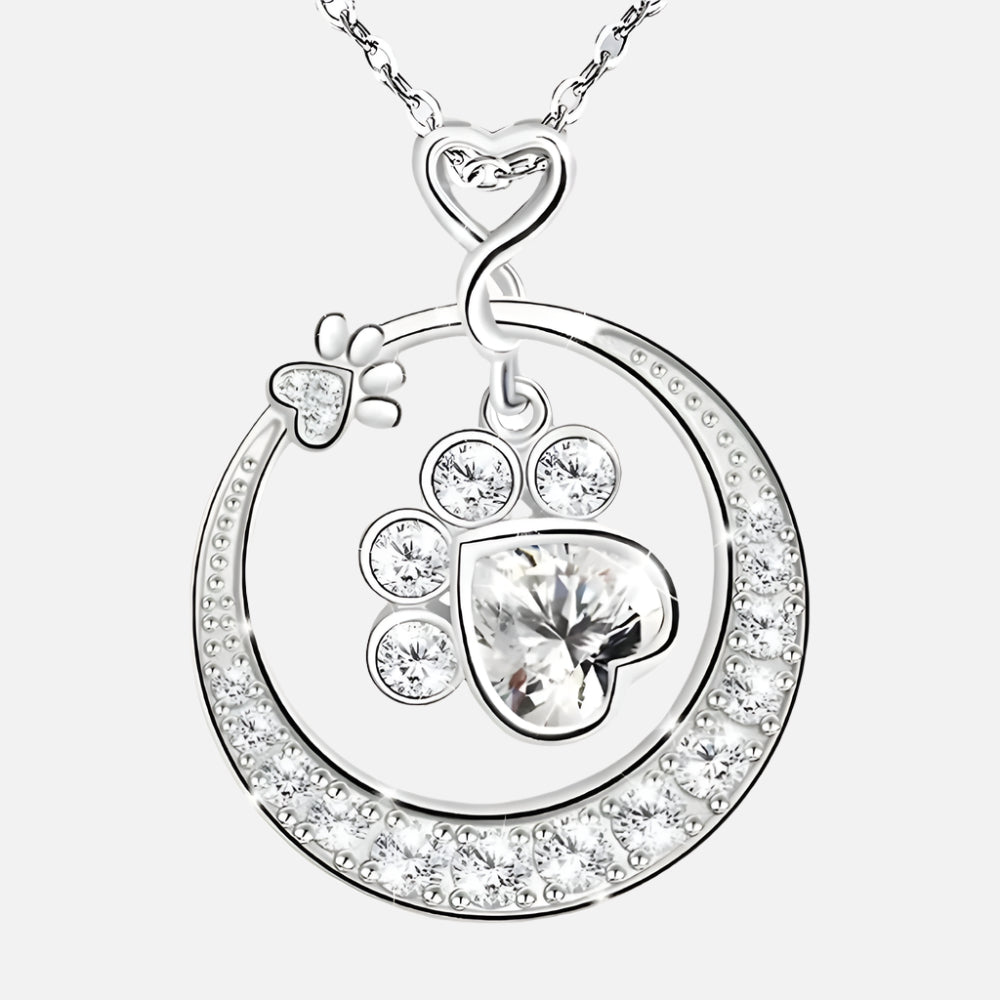 Seaton™ | Silver Paw Necklace with Zirconia